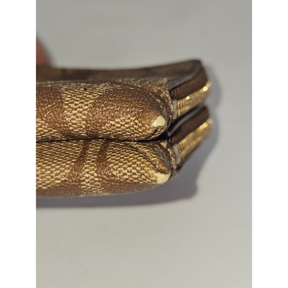 Coach Signature Women's Brown Leather Double Zip Wristlet Wallet 144 - Picture 4 of 12